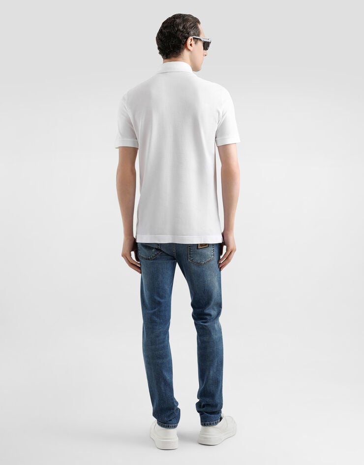 Dolce & Gabbana Vaqueros Skinny De Algodón Elástico Con Placa