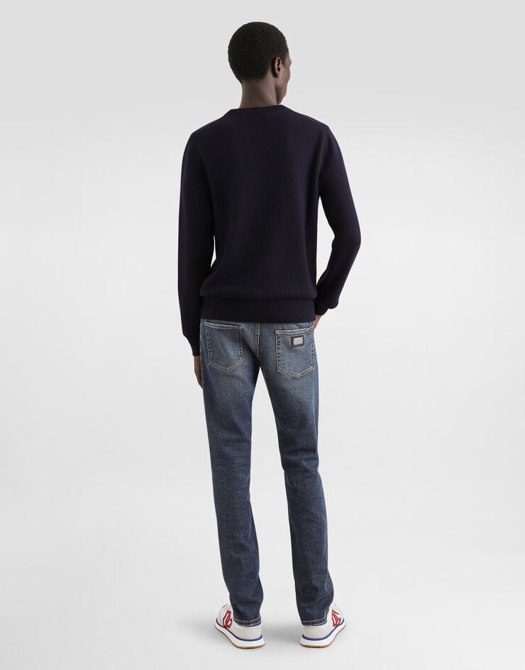 Dolce & Gabbana Vaqueros Skinny Elásticos Azul Claro Lavado