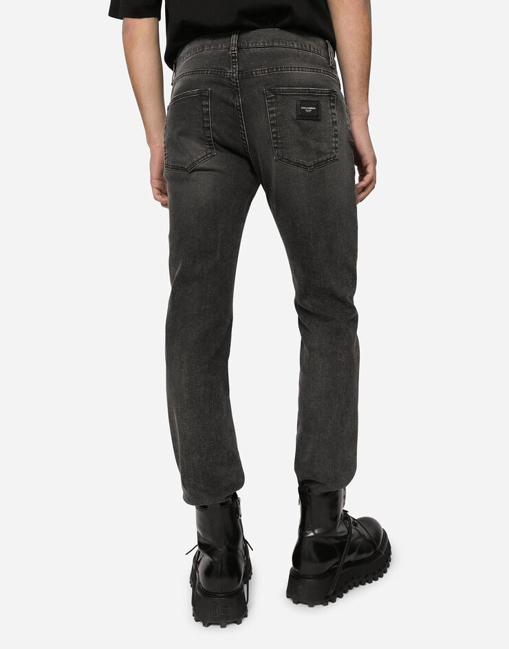 Dolce & Gabbana Vaqueros Skinny Elásticos Grises Con Efecto Lavado