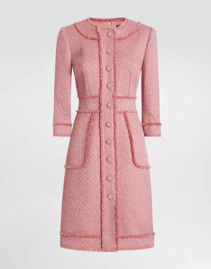 Dolce & Gabbana Vestido camisero acampanado de tweed raschel