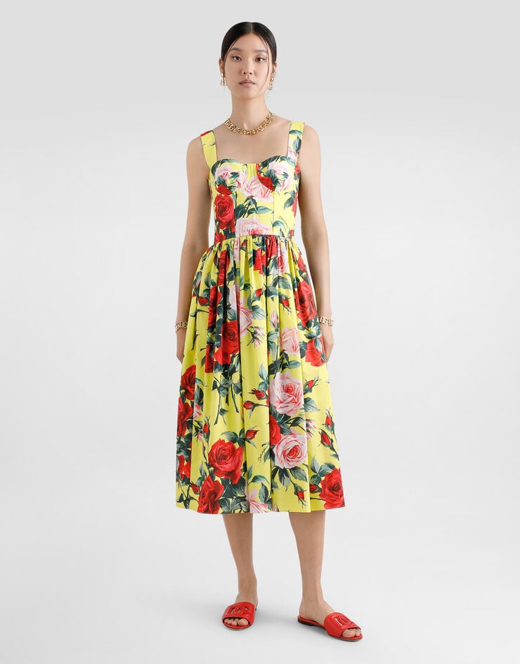 Dolce & Gabbana Vestido Corsetero Con Estampado Bouquet