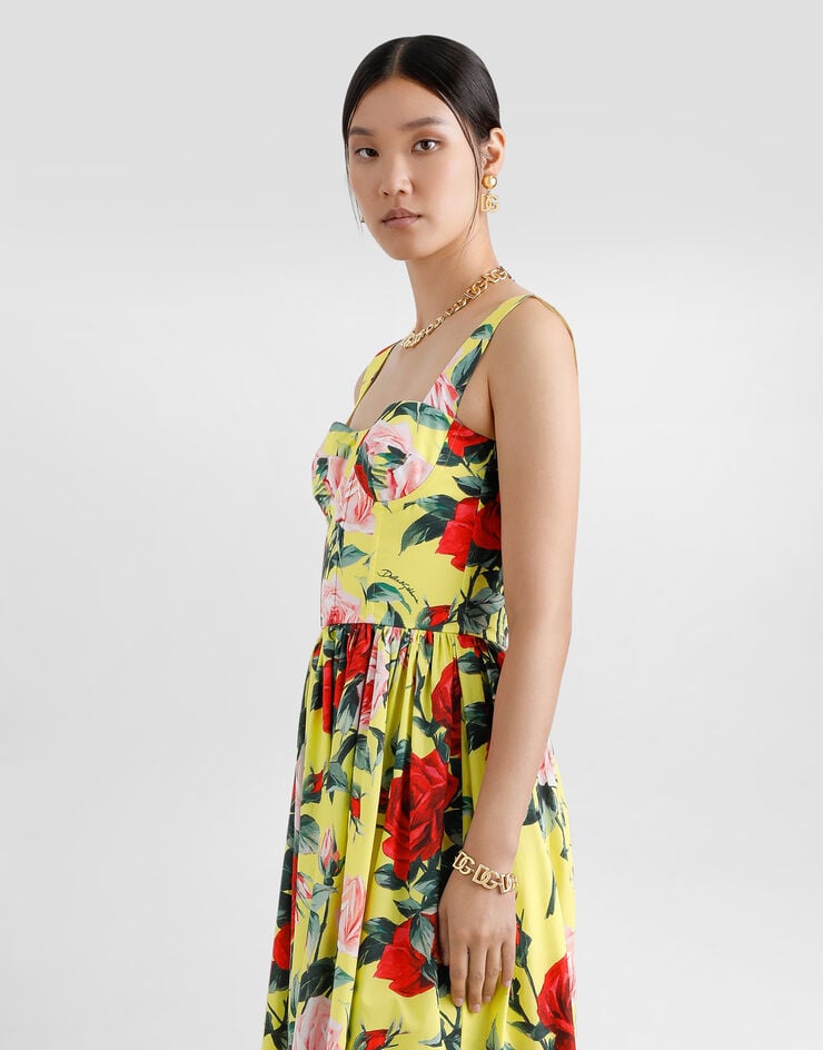 Dolce & Gabbana Vestido Corsetero Con Estampado Bouquet