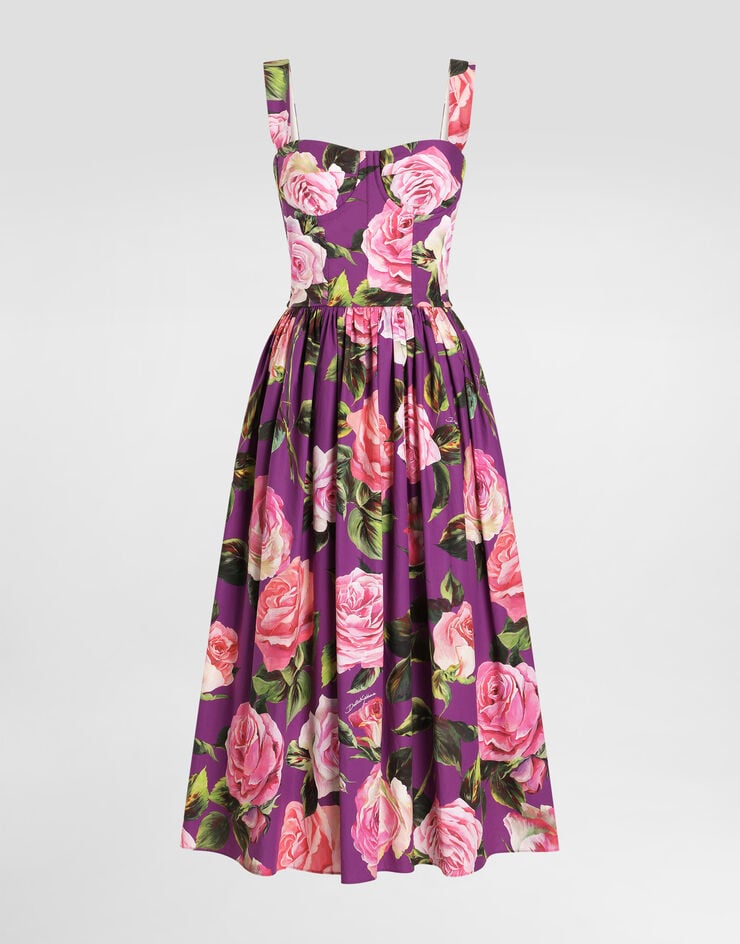 Dolce & Gabbana Vestido corsetero con estampado de rosas