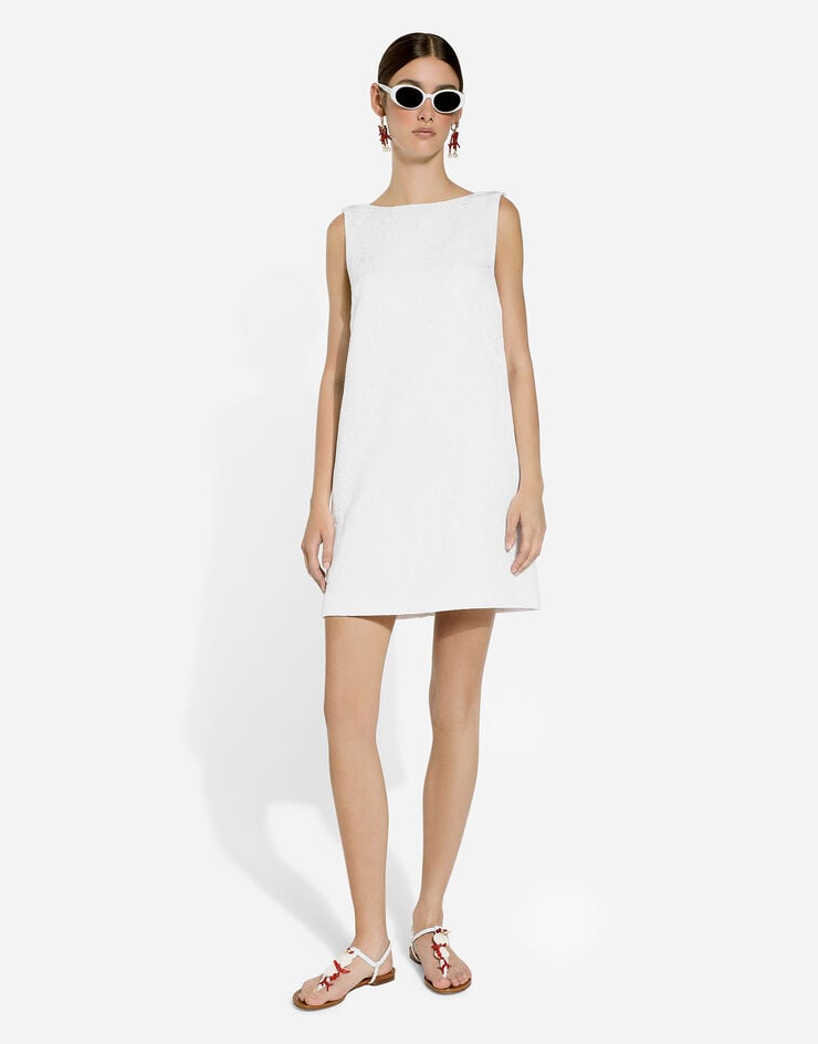 Dolce & Gabbana Vestido Corto De Brocado Con Escote En La Espalda