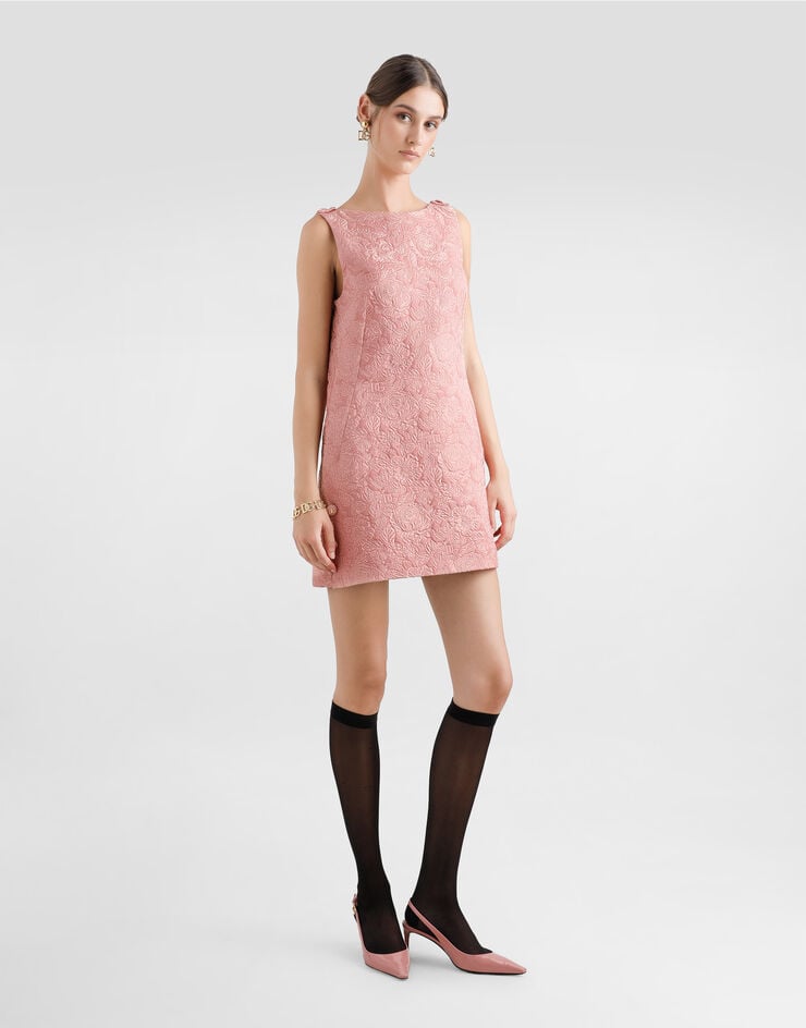 Dolce & Gabbana Vestido Corto Estilo Saco De Jacquard Acolchado Floral