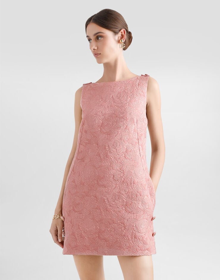 Dolce & Gabbana Vestido Corto Estilo Saco De Jacquard Acolchado Floral