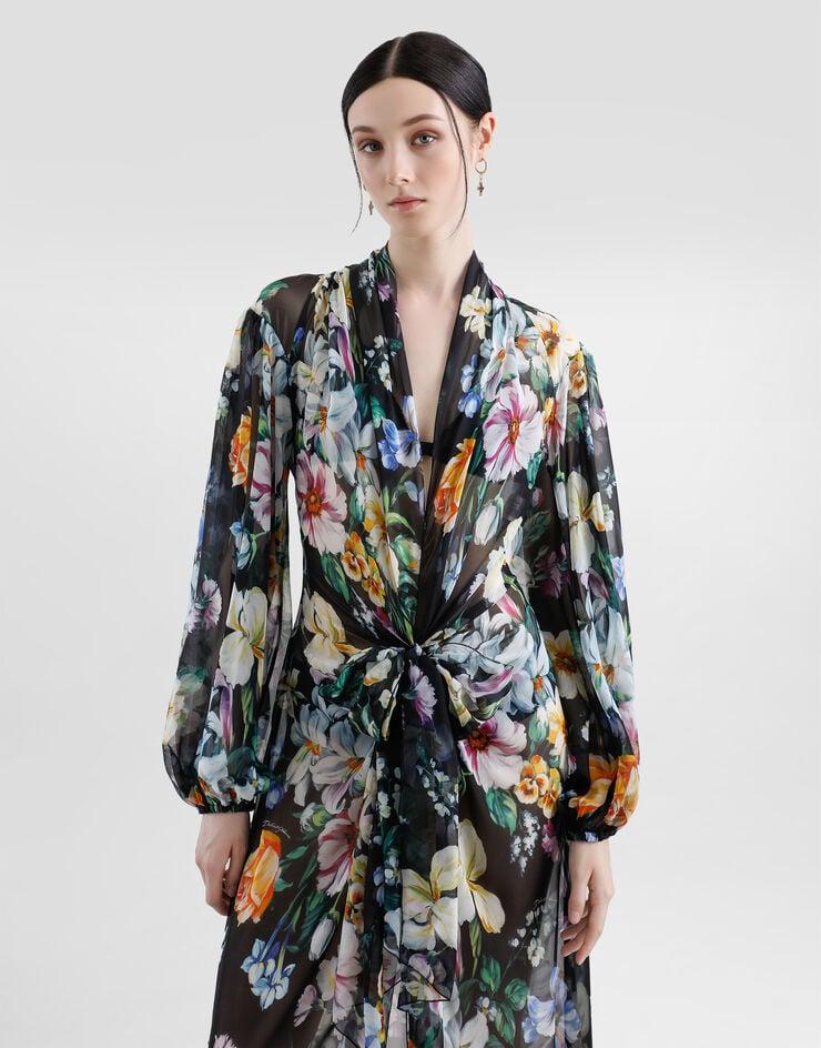 Dolce & Gabbana Vestido Largo De Chifón Con Estampado De Flores
