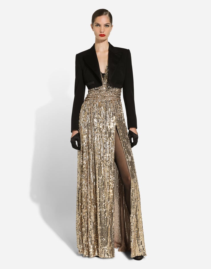 Dolce & Gabbana Vestido Largo De Lentejuelas Con Abertura