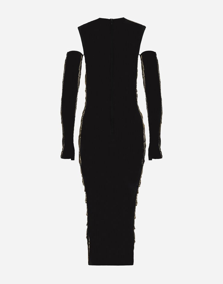 Dolce & Gabbana Vestido Longuette De Organdí Revestido Con Guantes