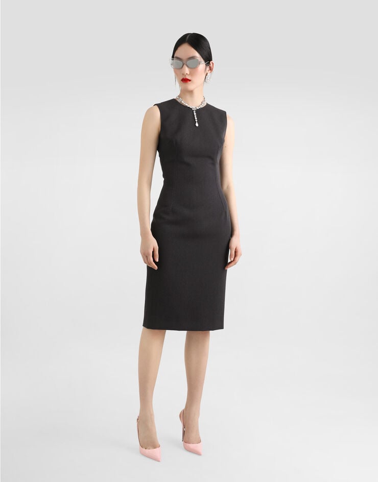 Dolce & Gabbana Vestido Longuette De Tubo En Tela De Lana