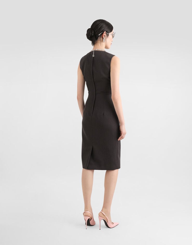 Dolce & Gabbana Vestido Longuette De Tubo En Tela De Lana