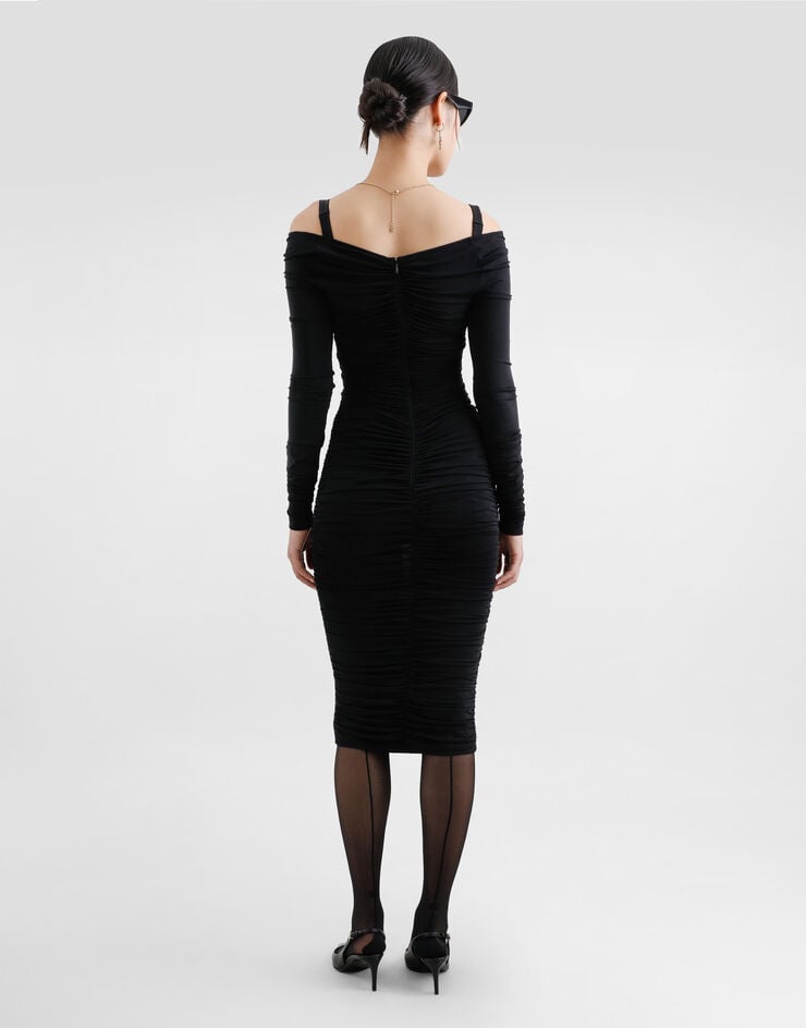 Dolce & Gabbana Vestido Longuette Drapeado De Organdí