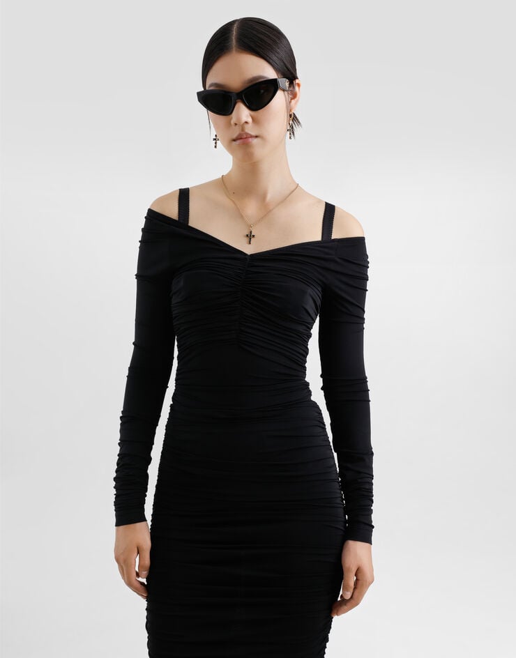 Dolce & Gabbana Vestido Longuette Drapeado De Organdí