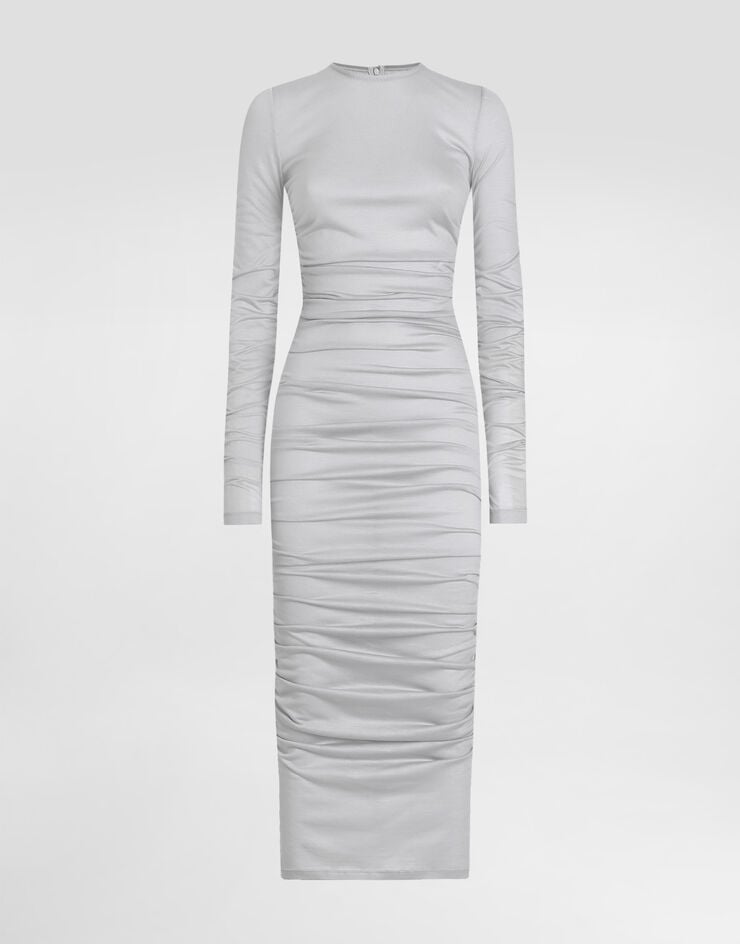 Dolce & Gabbana Vestido longuette drapeado de punto de lana