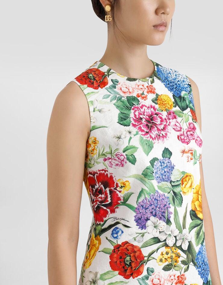 Dolce & Gabbana Vestido Midi De Brocado Con Estampado De Flores