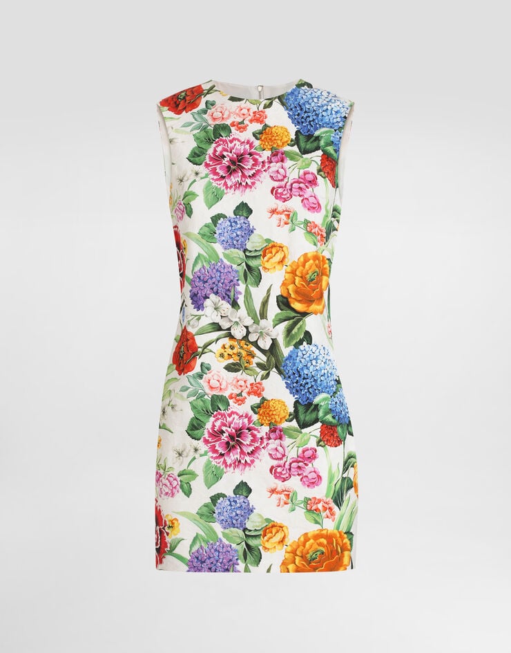Dolce & Gabbana Vestido midi de brocado con estampado de flores