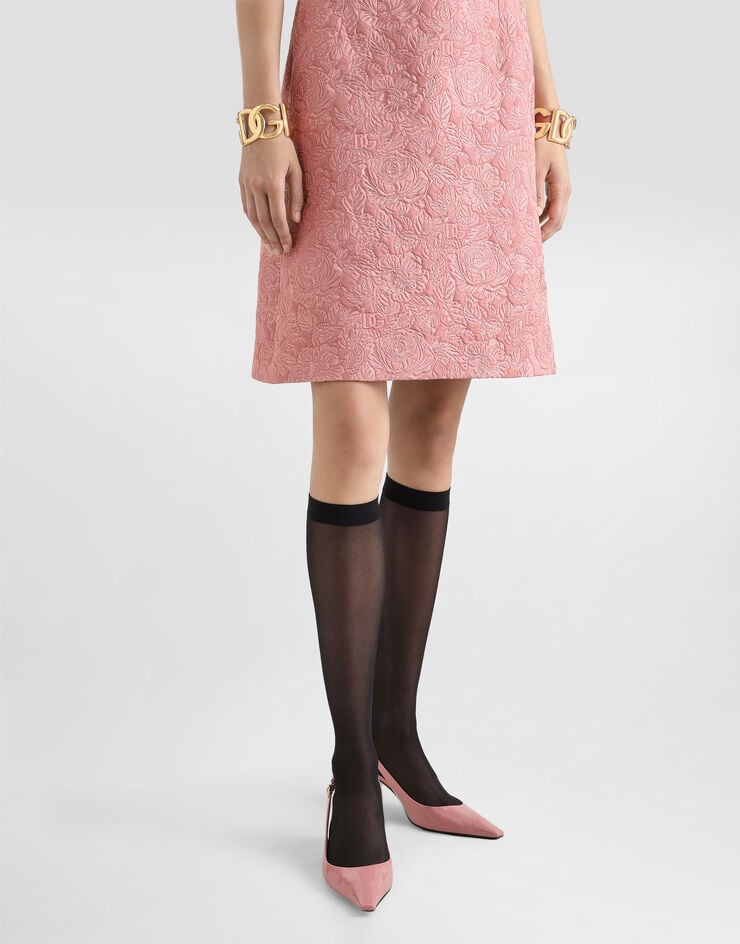 Dolce & Gabbana Vestido Midi De Corte Reloj De Arena En Jacquard Floral