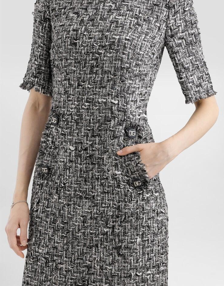 Dolce & Gabbana Vestido Midi De Manga Corta En Tweed Raschel