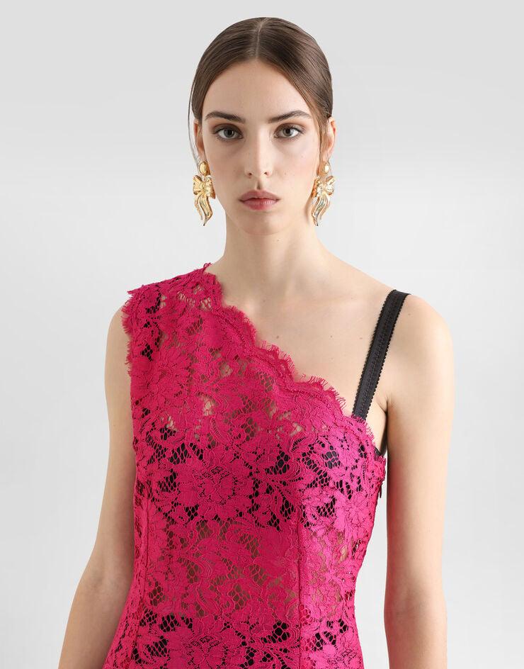 Dolce & Gabbana Vestido Mini De Encaje Cordonetto Floral Con Abertura