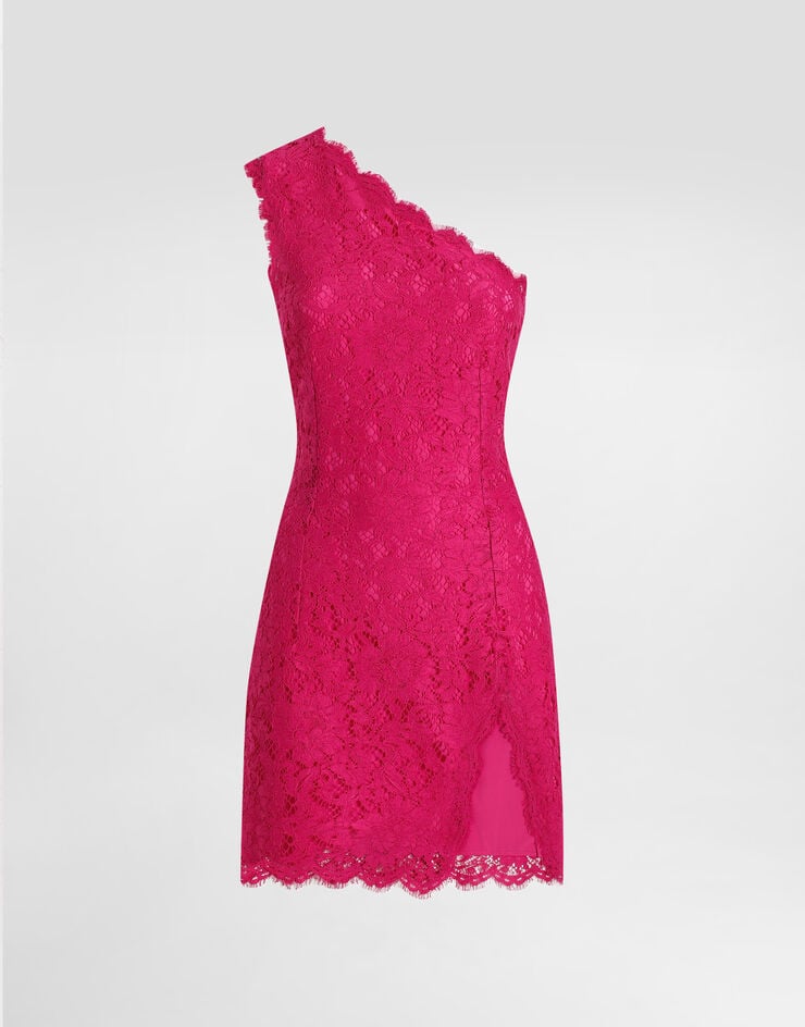 Dolce & Gabbana Vestido mini de encaje cordonetto floral con abertura