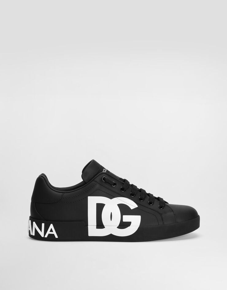 Dolce & Gabbana Zapatilla Portofino en napa de piel de becerro con logotipo DG estampado