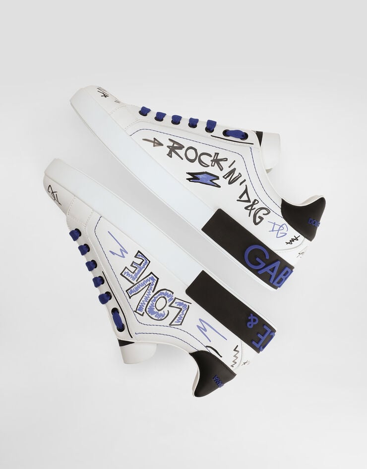 Dolce & Gabbana Zapatilla Portofino En Piel De Becerro Con Parches