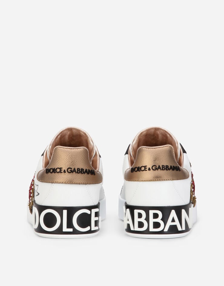 Dolce & Gabbana Zapatillas Portofino En Piel De Becerro Con Bordado