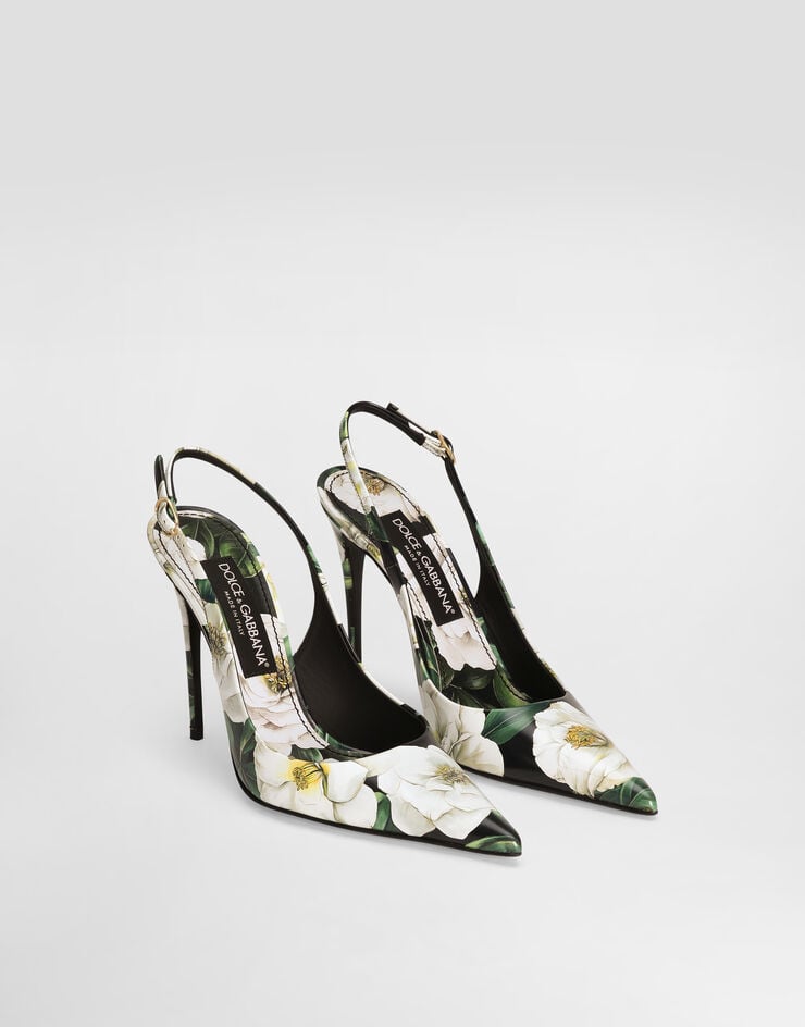 Dolce & Gabbana Zapato Destalonado De Becerro Brillante Estampado