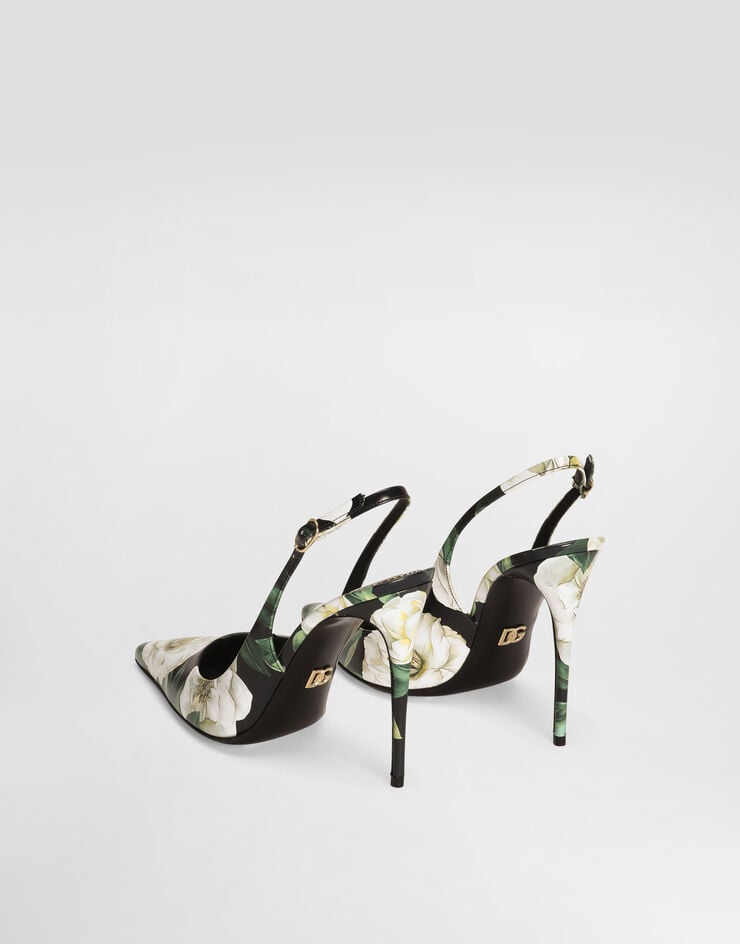 Dolce & Gabbana Zapato Destalonado De Becerro Brillante Estampado