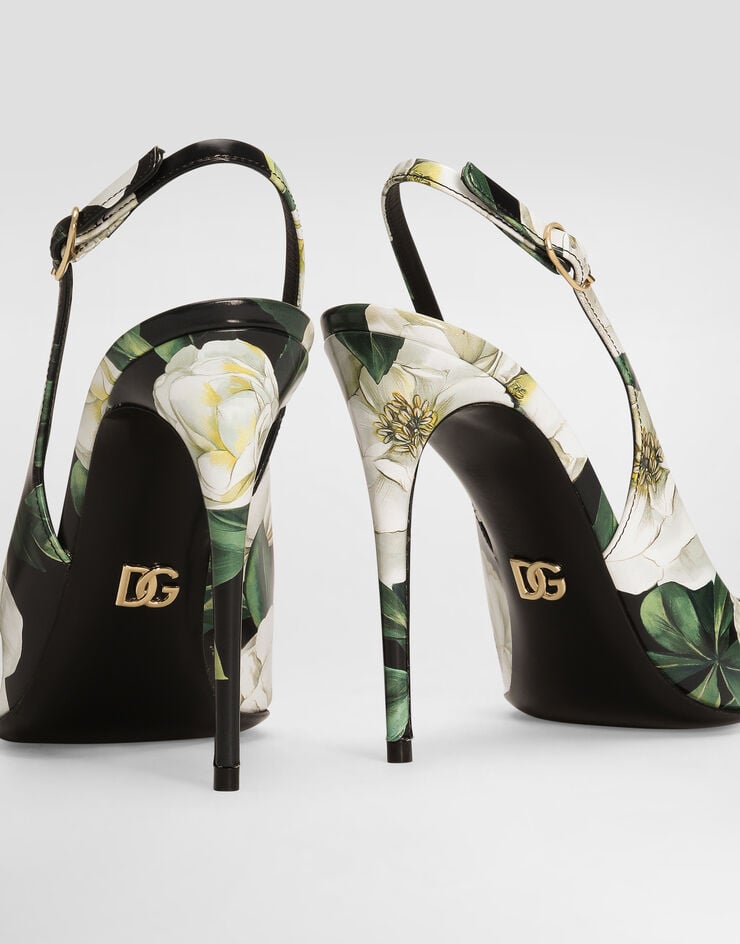 Dolce & Gabbana Zapato Destalonado De Becerro Brillante Estampado