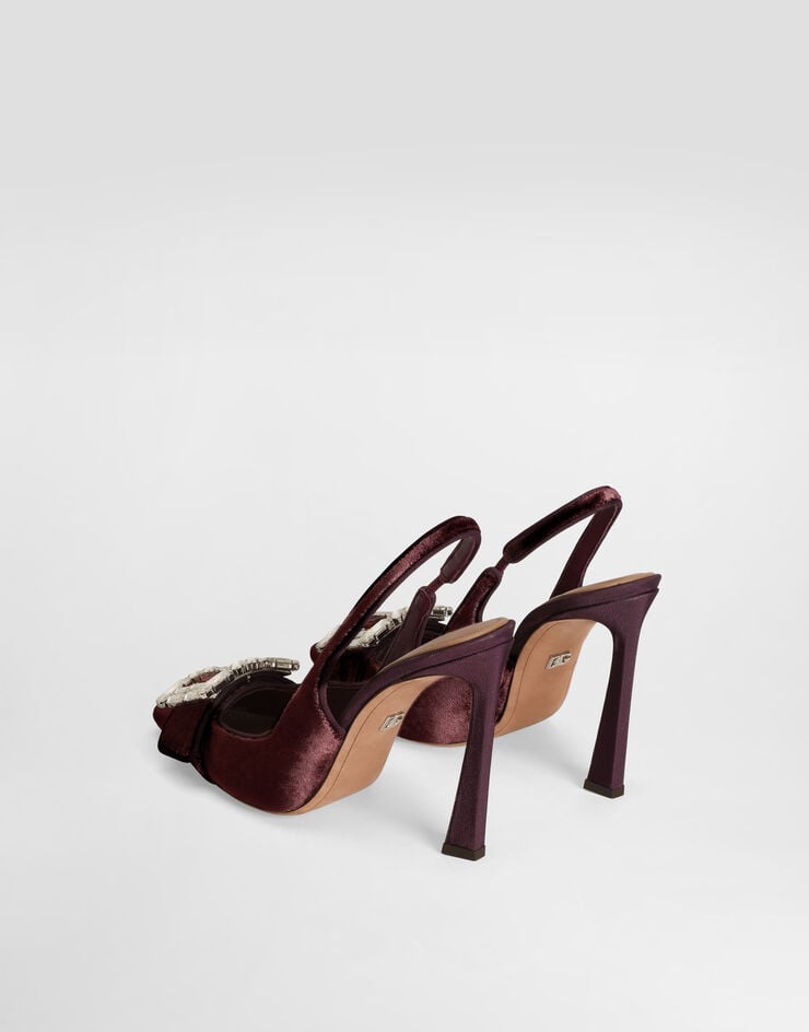 Dolce & Gabbana Zapato Destalonado De Terciopelo Con Hebilla Joya