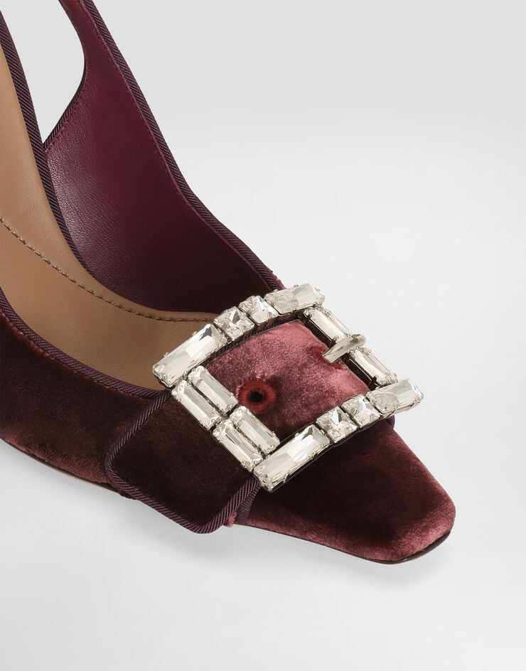 Dolce & Gabbana Zapato Destalonado De Terciopelo Con Hebilla Joya