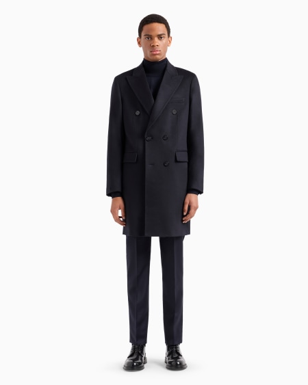 Armani Abrigo De Abotonadura Doble De Cachemir Puro