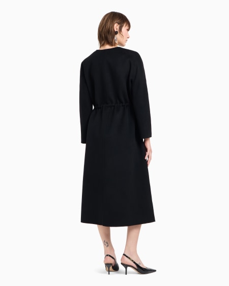 Armani Abrigo De Lana Virgen Con Cordón En La Cintura