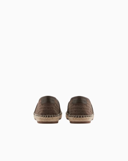 Armani Alpargatas De Tejido Jacquard Con Inscripción Integral Del Logotipo