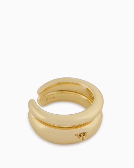 Armani Anillo Con Punto Focal Central De Latón Dorado