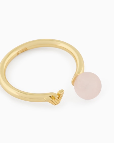 Armani Anillo Con Punto Focal Central De Latón Dorado