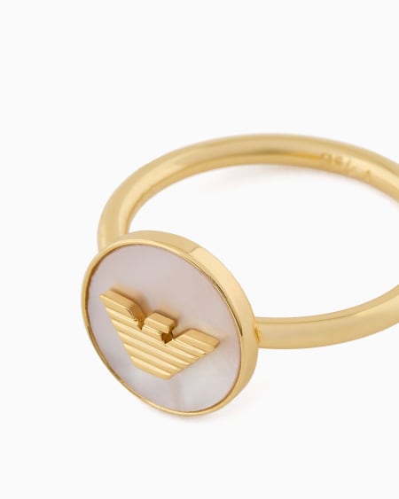 Armani Anillo Con Punto Focal Central De Latón Dorado