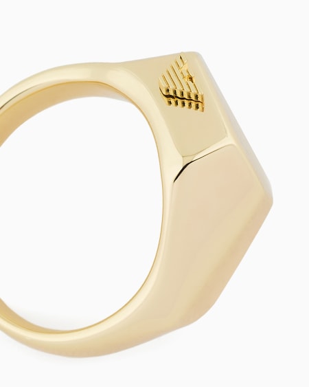 Armani Anillo Con Punto Focal Central De Latón Dorado