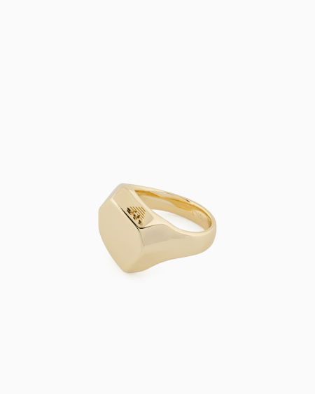 Armani Anillo con punto focal central de latón dorado
