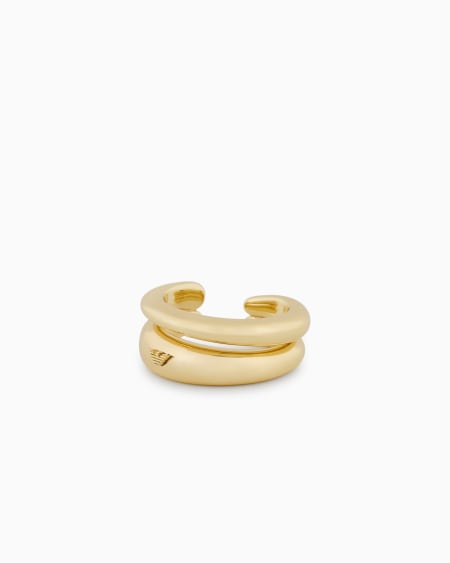 Armani Anillo con punto focal central de latón dorado