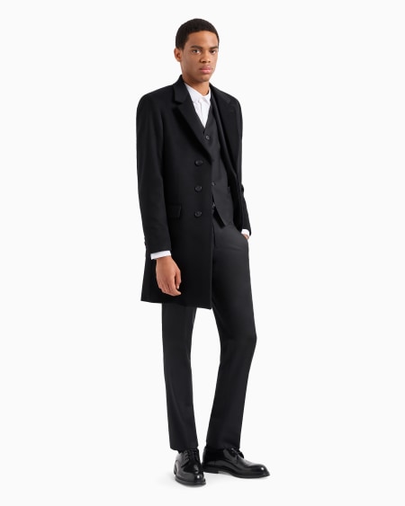 Armani Abrigo De Castor De Cachemir Con Solapas