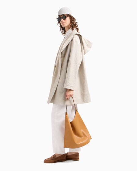 Armani Abrigo De Lino Revestido Con Capucha Icon