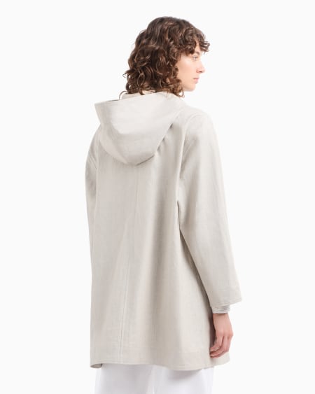 Armani Abrigo De Lino Revestido Con Capucha Icon