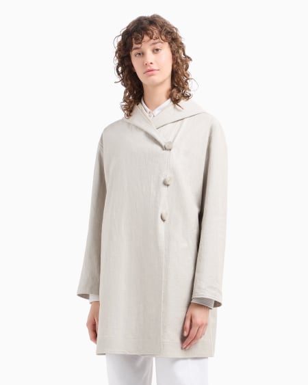 Armani Abrigo De Lino Revestido Con Capucha Icon