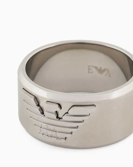 Armani Anillo Liso De Acero Inoxidable
