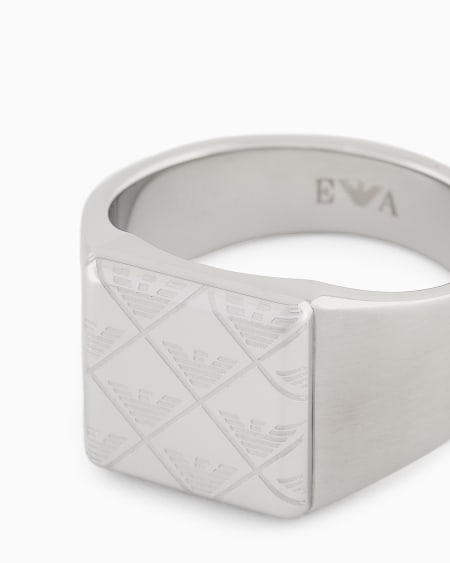Armani Anillo Tipo Sello De Acero Inoxidable