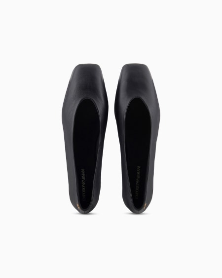 Armani Bailarinas Con Punta Cuadrada De Napa