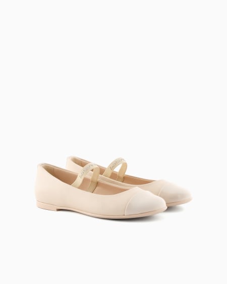 Armani Bailarinas De Napa Con Punta De Charol