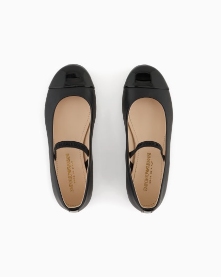 Armani Bailarinas De Napa Con Punta De Charol